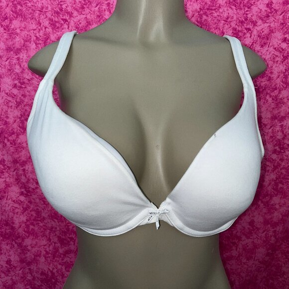 PRE-OWNED LANE BRYANT CACIQUE COTTON BOOST PLUNGE BRA SZ 38DD - Picture 1 of 3